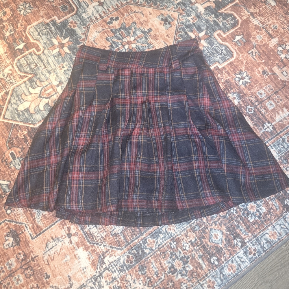 Pleated/Plaid Miniskirt